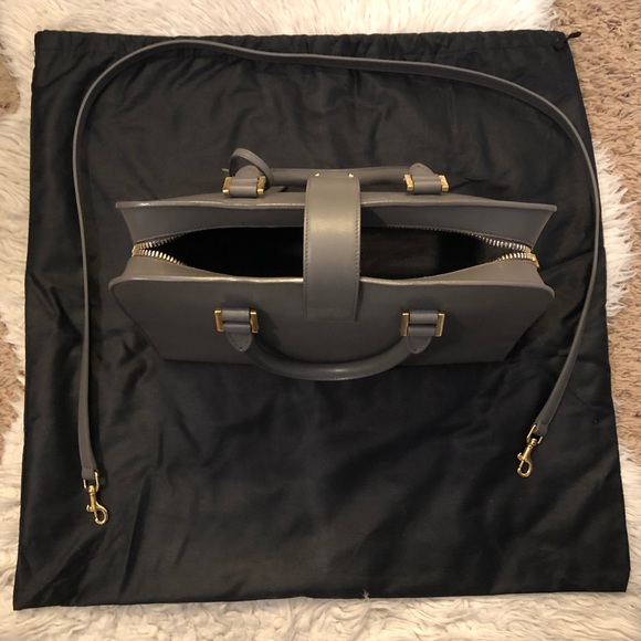 YSL Small Cabas Monogram Fog Gray Smooth Leather - Picture 5 of 8